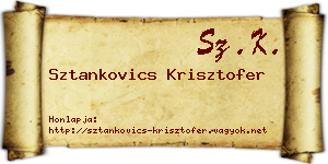 Sztankovics Krisztofer névjegykártya